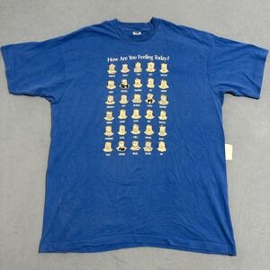 Vintage How Are You Feeling Today Graphic T-Shirt Blue Size XXL